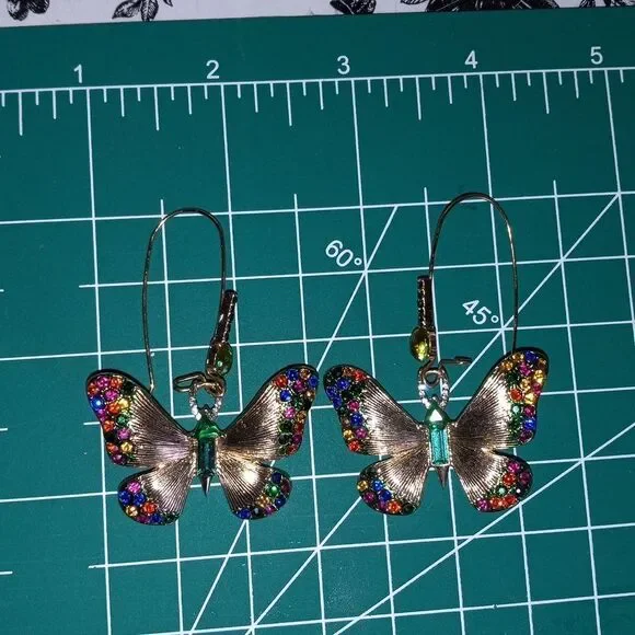 Betsey Johnson Butterfly Earrings - Picture 3 of 4